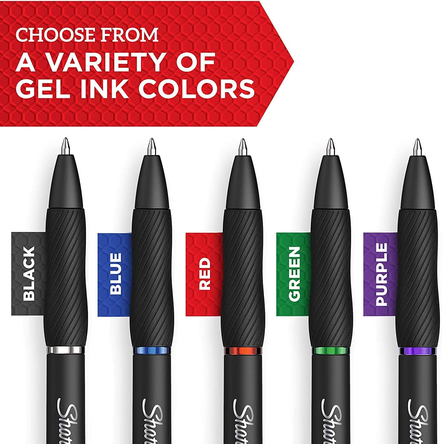 Sharpie S-Gel, Gel Pens, Bold Point (1.0mm), Black Ink Gel Pen, 12 Count: Office Products