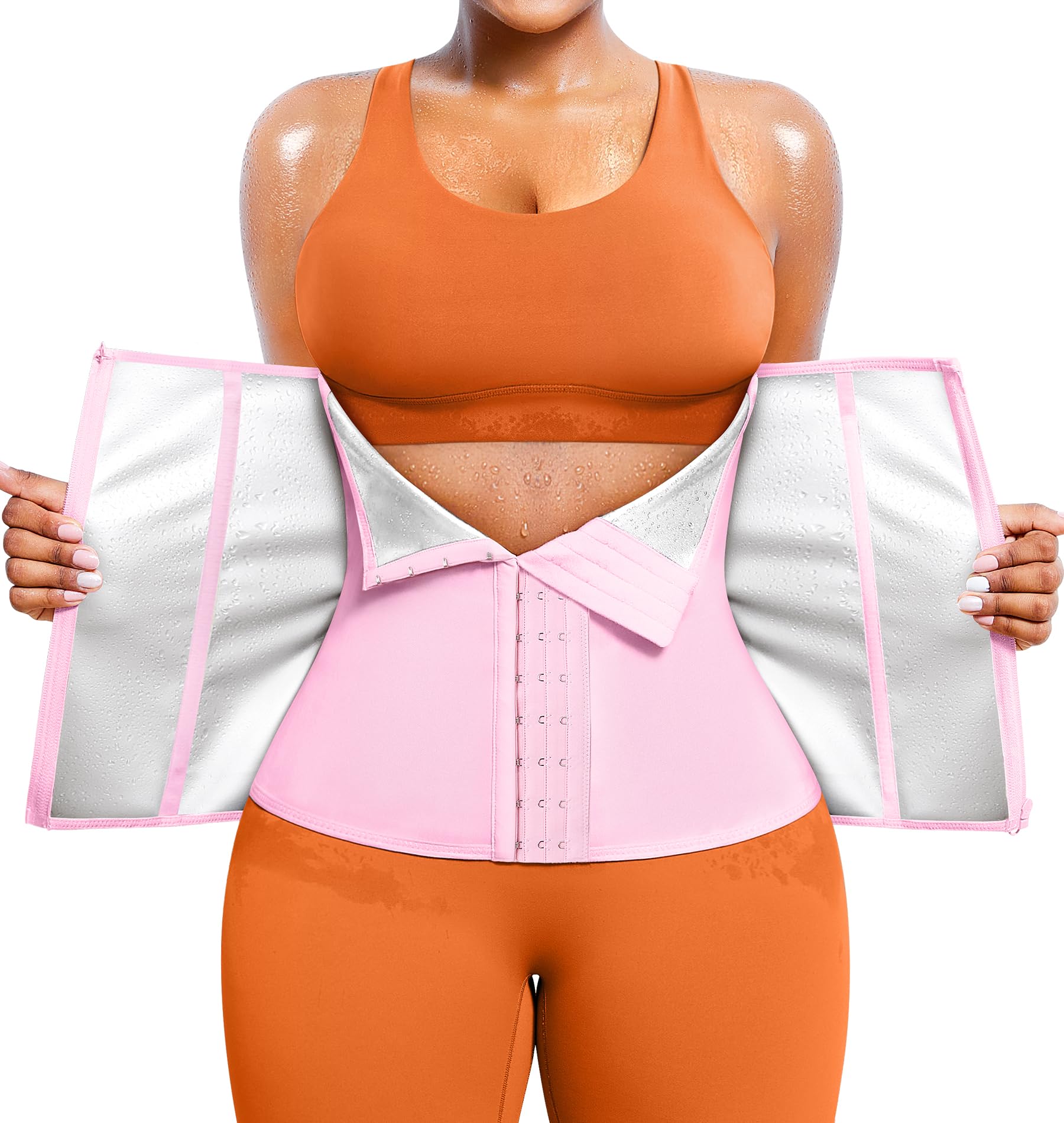Photo 1 of TrainingGirl Waist Trainer for Women Lower Belly Waist Trimmer Corset Tummy Wrap Workout Sweat Band Belt Sports Sauna Suit