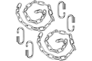 WWFFEN 2 Stainless Steel Chains (78") Swing Chains, Heavy Duty Swing Hardware,4 Quick Connection Buckles, Indoor and Outdoor Playground Swings, hammocks, sandbags