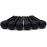 Crosby Slotted Pure Ebony Bridge Pins for 6 &amp; 12 String Acoustic Guitar