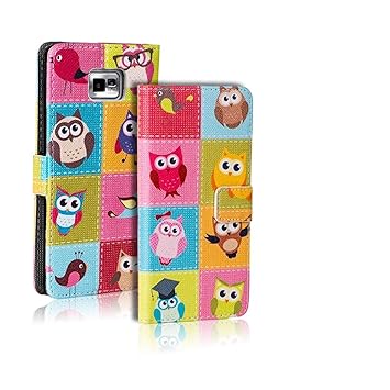 Verco Handyhülle Galaxy S2 Muster, Motiv Hülle für Samsung Galaxy S2 Book Case Flip Cover - Design 19