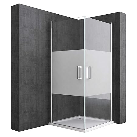 Duschkabine 75x90 Eckeinstieg Hebe-Senk Mechanismus Duschabtrennung ESG-Sicherheitsglas Lotus-Effekt Faltbar Ravenna24ms