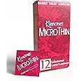 Kimono MicroThin Condoms Pack of 12 - Premium Lubricated Natural Latex, Thinnest, Vegan-Friendly, No Latex Odor - Thin, Strong, and Extra Sensitive
