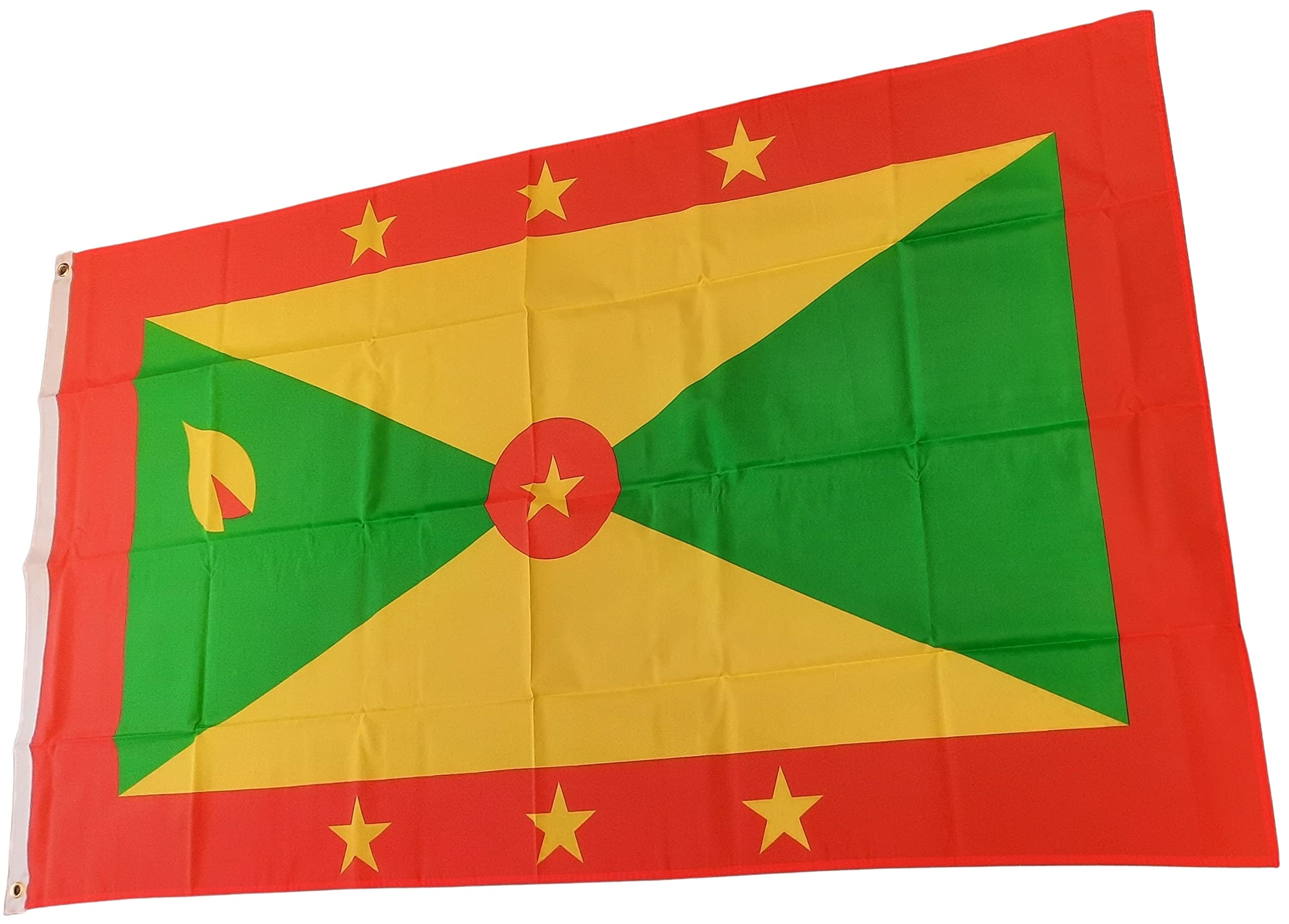 NWFlags Grenada Flag 5ft x 3ft 75d Premium Polyester Suitable For Flagpoles | Strong Polyester 5x3 foot material Grenadian flag with Eyelets