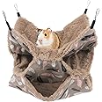 AUXSOUL Rat Hammocks for Cage, 3 Layer Pet Hammock, Soft Hamster Bed, Warm Chinchilla Hanging House, Plush Sugar Glider Cage,