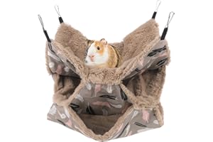 AUXSOUL Rat Hammocks for Cage, 3 Layer Pet Hammock, Soft Hamster Bed, Warm Chinchilla Hanging House, Plush Sugar Glider Cage,
