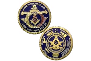 Glamtune 3D Design Masonic Challenge Coin Freemasons Master Mason Blue Lodge Coin