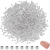 PH PandaHall 1000pcs Stainless Steel Beads 2mm Tiny Round Spacer Beads Rondelle Beads Metal Spacer Bead Small Smooth Beads Finding for Bracelet Necklace Jewelry Making Crafting, Hole 1mm