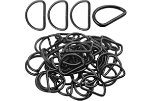 BronaGrand Pack of 50 Metal Nickel Plated D Ring (1inch)