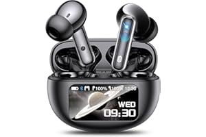 NUPLEA AI Translation Earbuds Real Time, Multifunctional Touch Screen Translator for 144 Languages & Accents Audifonos Traductores Inglés Español Noise Canceling Headphones for1Travel Business Learning Black