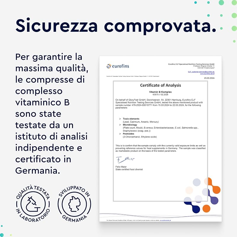 Vitamina B Complex ad Alto Dosaggio, 6+ Mesi di Scorta, 200 Compresse, Tutte le Vitamine B con Qualità Testata, Vitamine B1, B2, B3, B5, B6, B7, B9 e B12, con Biotina, Acido Folico e Vitamina B12 — foto 7 di 8