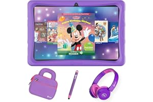 Contixo 10" Android Kids Tablet Bundle - 32GB, 80+ Disney Storybooks ($350 Value), Parental Controls, Kid-Proof Case w/Kickstand & Stylus, Headphones & Sleeve Bag - Purple