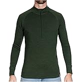 MERIWOOL Mens Base Layer 100% Merino Wool Midweight 250g Half Zip Sweater for Men