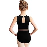 QZSH Girls Dance Ballet Leotard Mesh Cap Sleeve,Cute V-Shaped Mesh Back