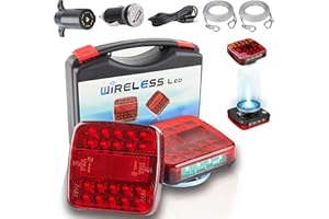 TXGSDXS Wireless Trailer Lights Magnetic, upgrade Rechargeable Wireless Trailer Tow Lights LED Kit, IP65 Waterproof, 10-Hour Battery Life, 100 FT Signal Synchronization for Towing Truck Camper RV Boat