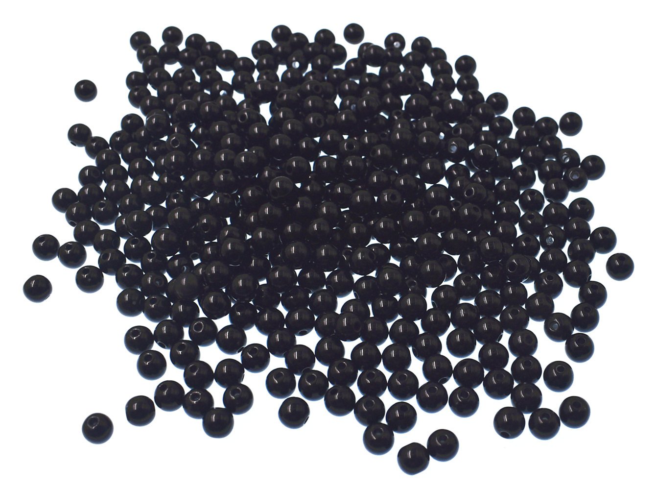 RayLineDo® 500 Pieces 6mm Round Plastic Imitation Pearl Beads DIY Jewellery Making Loose Beads in Black