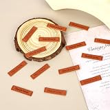 Mozeat Lens 100 Pcs PU Leather Handmade Labels Tags 4x1cm view 3
