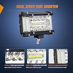 Nilight Side Shooter Light Bar 4.3 Inch Triple Row