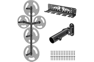 Kipika Weight Plate Storage Rack - Wall Mounted Weight Plate Holder with Durable Steel Construction Organizer for Olympic Plates, 1000lb Capacity, Space-Saving for Home Gym