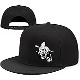Horror Grim Reaper Scythe Hats Flat Bill Snap Back Hats for Men Flat Brim Black Baseball Cap Devil Skull Finger Snapback