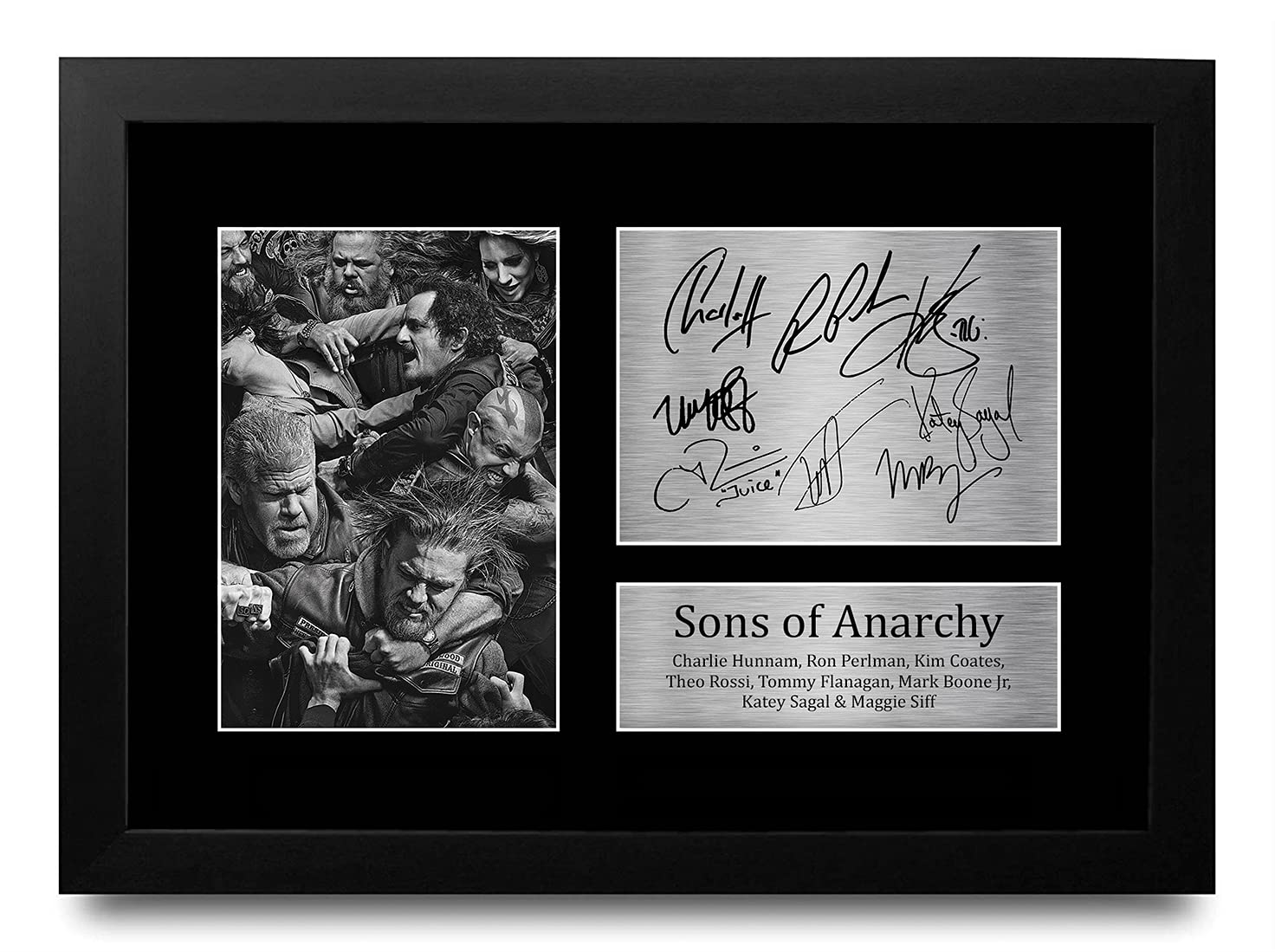 HWC Trading Sons of Anarchy Gift Signed FRAMED A4 Printed Autograph The Cast Gifts Photo Display — image 1
