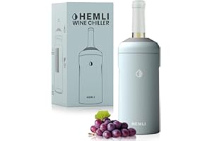 HEMLI Wine Bottle Chiller Insulator Sleeve, Keeps Wine and Champagne Cold for 12 Hours, Vacuum Insulated Wine Bottle Cooler