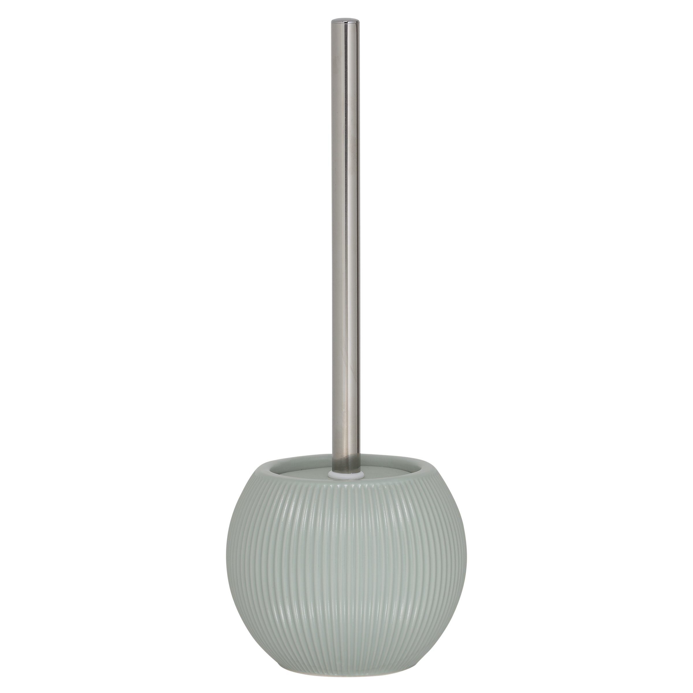 Sealskin Convex Toilet Brush and Holder, Ceramic, Light Aqua, 12.6 x 26 x 12.6 cm