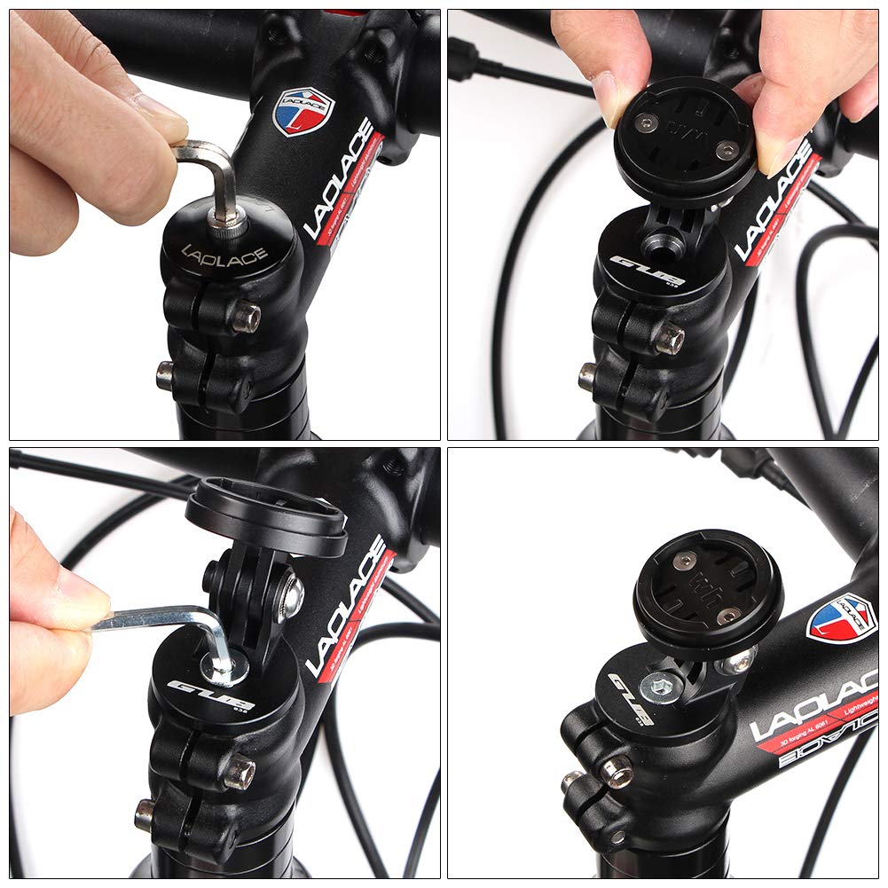 Angle Adjustable Bike Computer Mount - Stem Top Cap Holder Compatible with Garmin Edge, Wahoo Elemnt, Bryton, Cateye