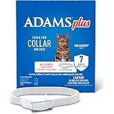 ADAMS Plus Flea &amp; Tick Collar for Cats, Adjustable, 1 Count | Flea and tick prevention for cats, breakaway collar, water-resistant, up to 7 months
