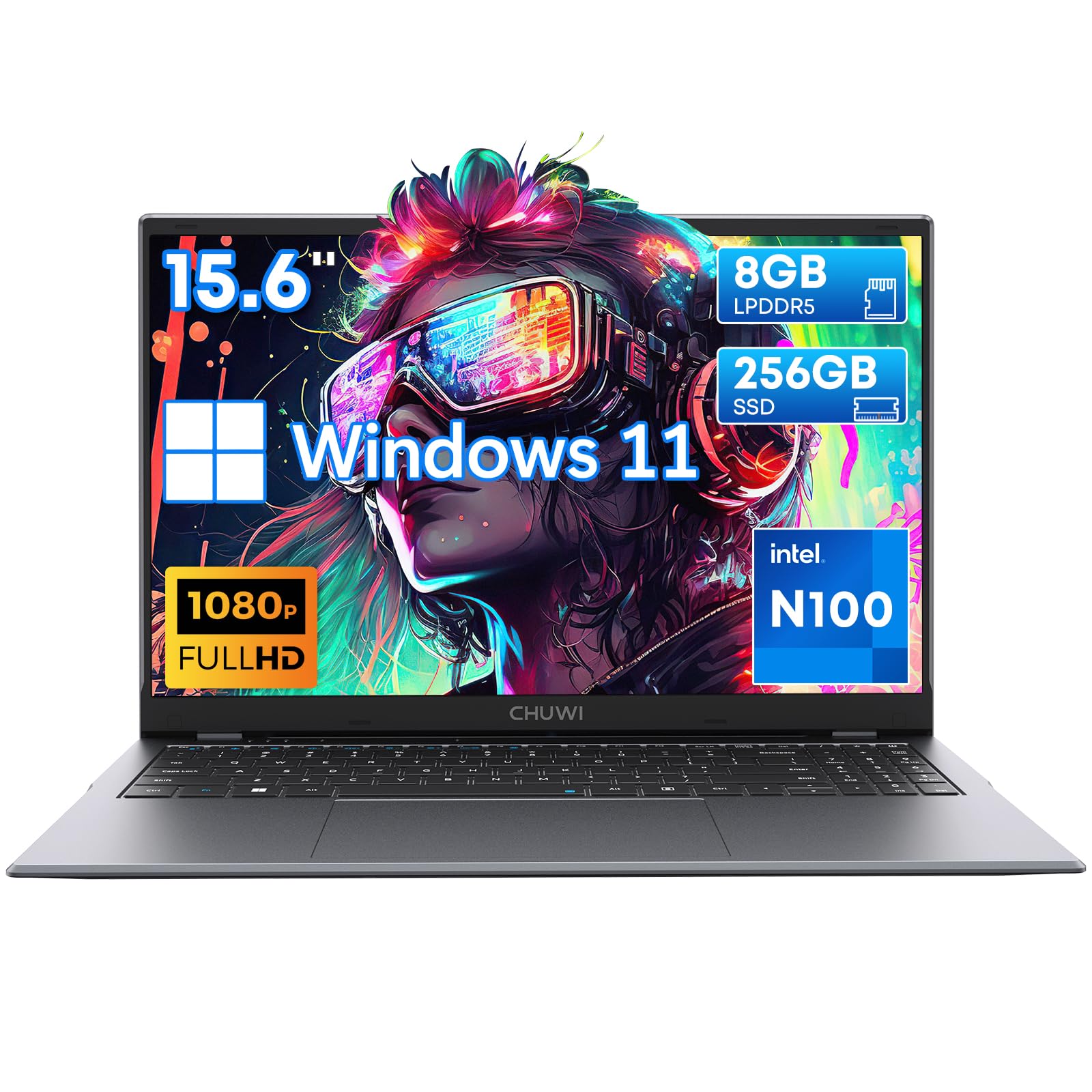 CHUWI 15.6 inch Laptop, 8GB LPDDR5 RAM 256GB