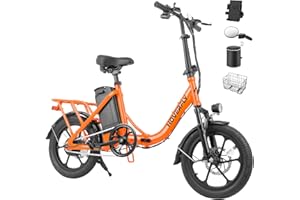 HOVERFLY H3 16" Electric Bike, Max 25Miles Range(Pedal-Assist) & Speed 15.5 Mph Power by 350W Motor, Folding E-Bike with Removable Battery, Front Suspension and Commuter Electric Bicycle Adults