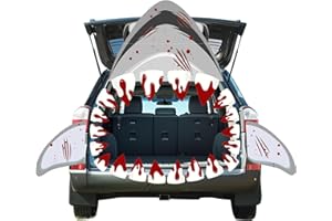 FALIZIFU Halloween Shark Trunk or Treat Car Decorations Kit Scary Halloween Grey Shark for Car SUV Truck Garage Door Entryway Archway Shark Party Decoration Halloween Garage Door Decorations