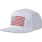 UALON Baseball Cap, Snapback Trucker Hat for Men & Women with American Flag and Adjustable, Breathable Mesh, Flat Bill Hats