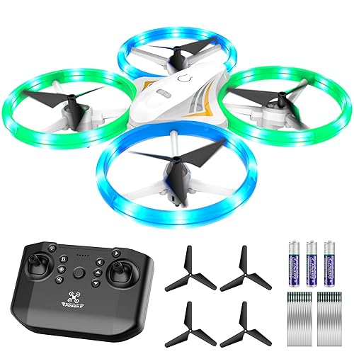 DyineeFy Mini Drone for Kids, Small Colorful Led Quadcopter with