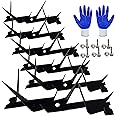 MSJSZP Fence Spikes Animal Deterrent 6 Pcs (9.8x1.8x3.4in) Intruder Anti Climb Fence Wall Security Spikes,Anti Climb Spikes,Exterior Wall Spikes,Security Spike Strip
