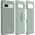 TUDIA MergeGrip Google Pixel 7a Case(2023)[Magsafe Compatible], Raised Edge for Screen & Camera Protect [Military Grade] Dual Layer Slim Tough Non-Slip Heavy Duty 7A Phone Cases Cover - Green Lily