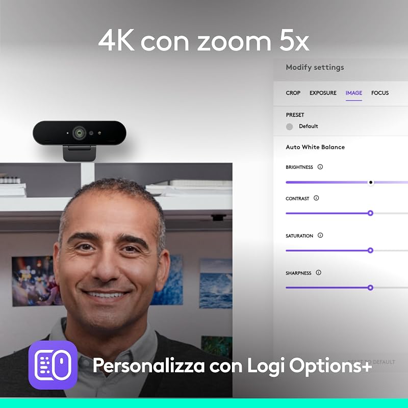 Brio 4K webcam, videochiamate