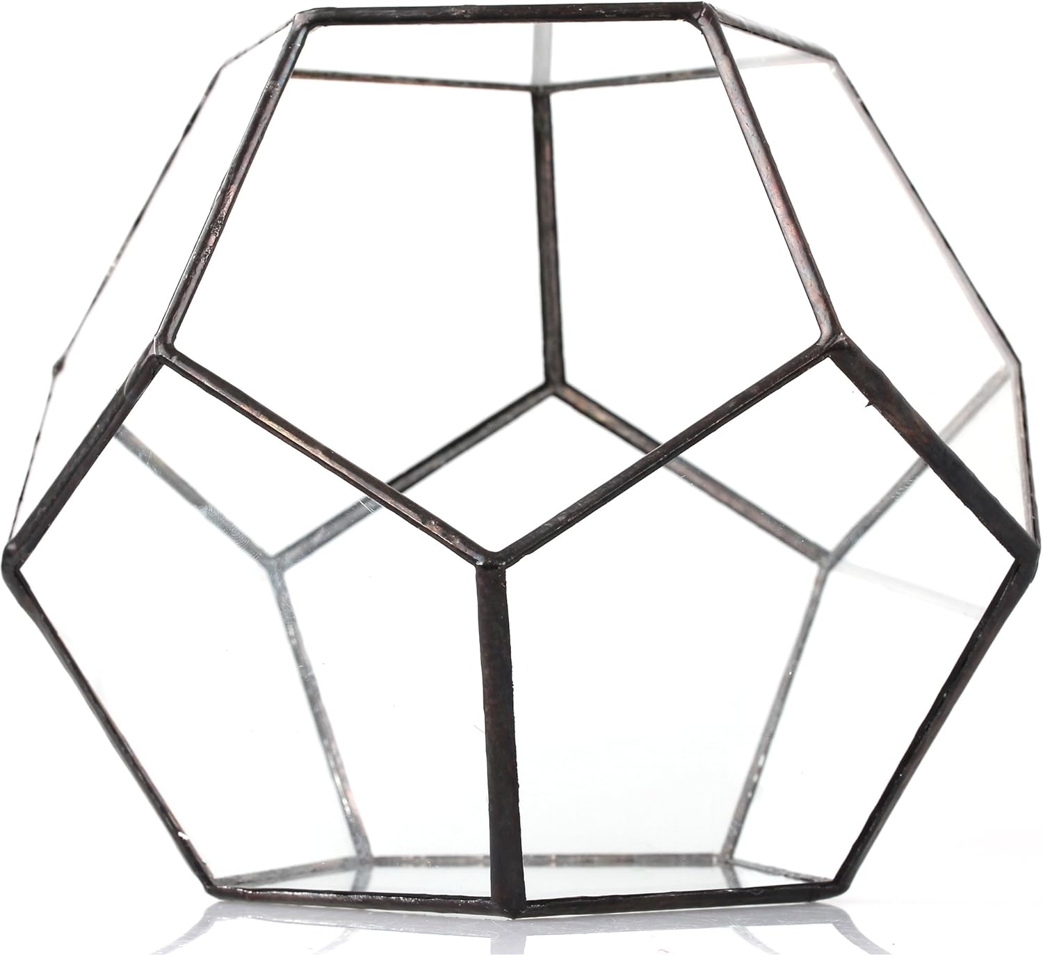 Black Glass Geometric Terrarium Container Modern Tabletop Window Sill Decor Flower Pot Balcony Planter Diy Display Box for Succulent Fern Moss Air Plants Miniature Fairy Garden Gift (No Plants): Garden & Outdoor