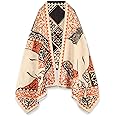 EXTREE Scarfs for Women Pashmina Silky Shawl Wrap for Evening Dressing Blanket Open Front Poncho Cape