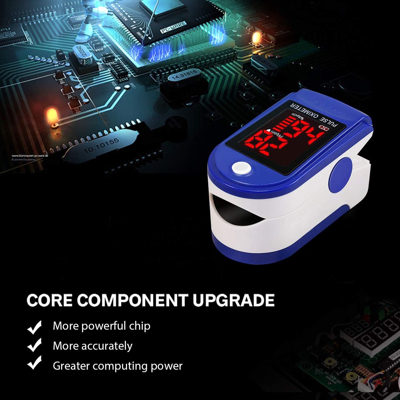 Pulse Oximeter, Oxygen Saturation Monitor Spo2 Fingertip Pulse Oximeter ...