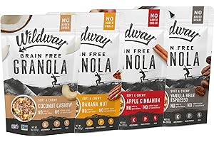 Wildway Keto Granola | Variety Pack | Grain-Free, Certified Gluten-Free Cereal | Vegan, Low Carb | No Sugar Added | Paleo-Friendly | Non-GMO Fruit & Nut Clusters | Nutrient-Rich Snack | 8 oz, 4 Pack