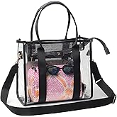 Large Clear Tote Bag Stadium Approved for Stadium Events Transparent Shoulder crossbody Handbag with Adjustable Strap | Large, Stadium Approved, Stadium Events, Adjustable Strap