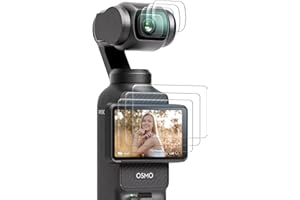 AMAZEAR Lens Screen Protector for DJI Osmo Pocket 4/3/Xtra Muse Accessories (6 Pack), Pocket4/3 Tempered Glass Screen Protect