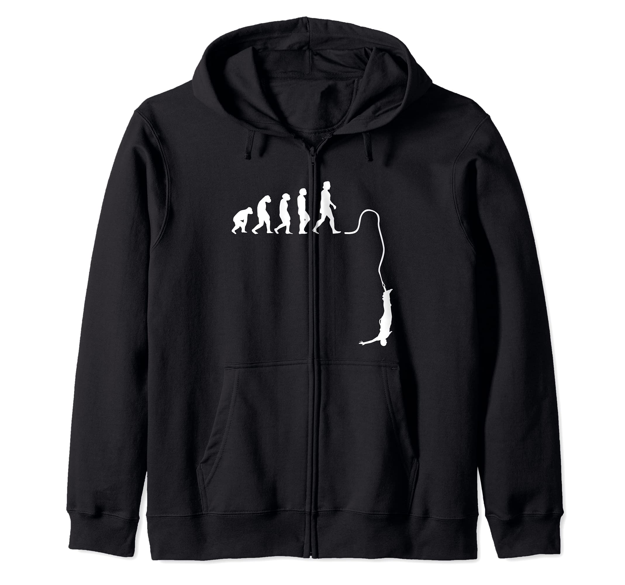 Bungee Jumping Evolution Men Extreme Sports Bungee Jumper Zip Hoodie