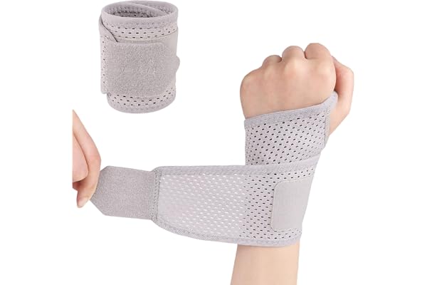 Adjustable Wrist Brace, Wrist Wrap with Thumb Loop for Weightlifting Sports | Compression wrist support strap, breathable, se