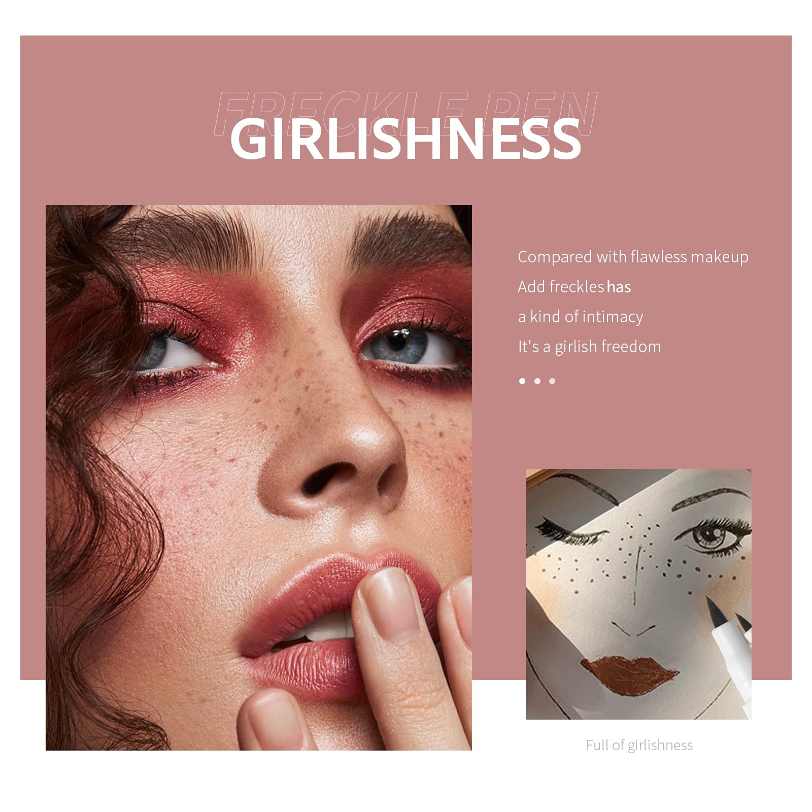 Marine Forest Freckle Pen 2 Colors Waterproof Long Lasting Quick Dry Small Spot Natural Like Face Freckle Makeup Pen, Dark Brown and Light Brown, Upgrade Design