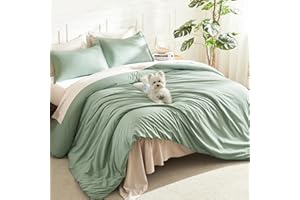 Litanika Comforter Set, Lightweight Solid Bedding Comforter Set, Fluffy Down Alternative Bed Set, Sage Green, Queen