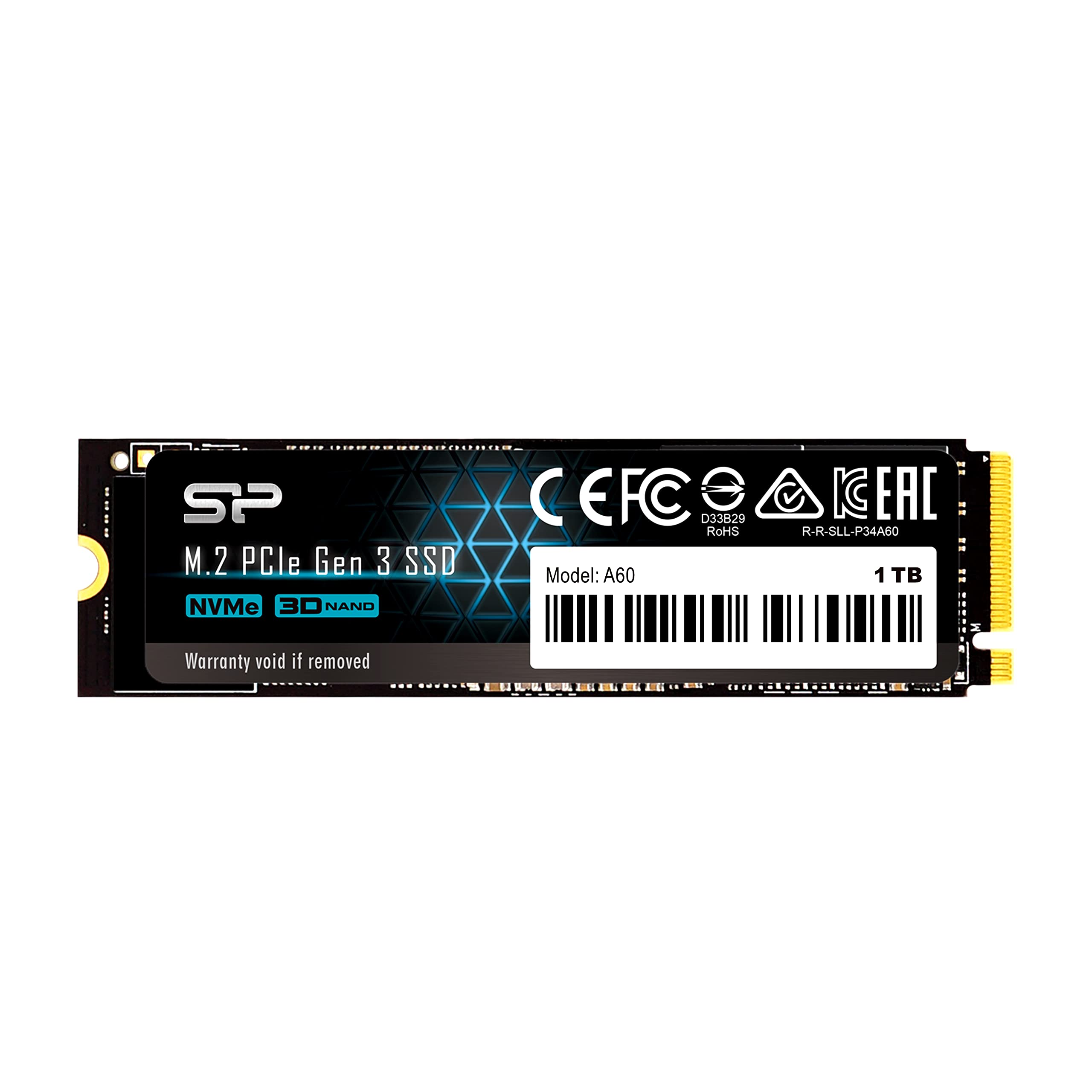 Silicon Power PCIe M.2 NVMe SSD 1TB Gen3x4 R/W up to 2, 200/1, 600MB/s internal SSD