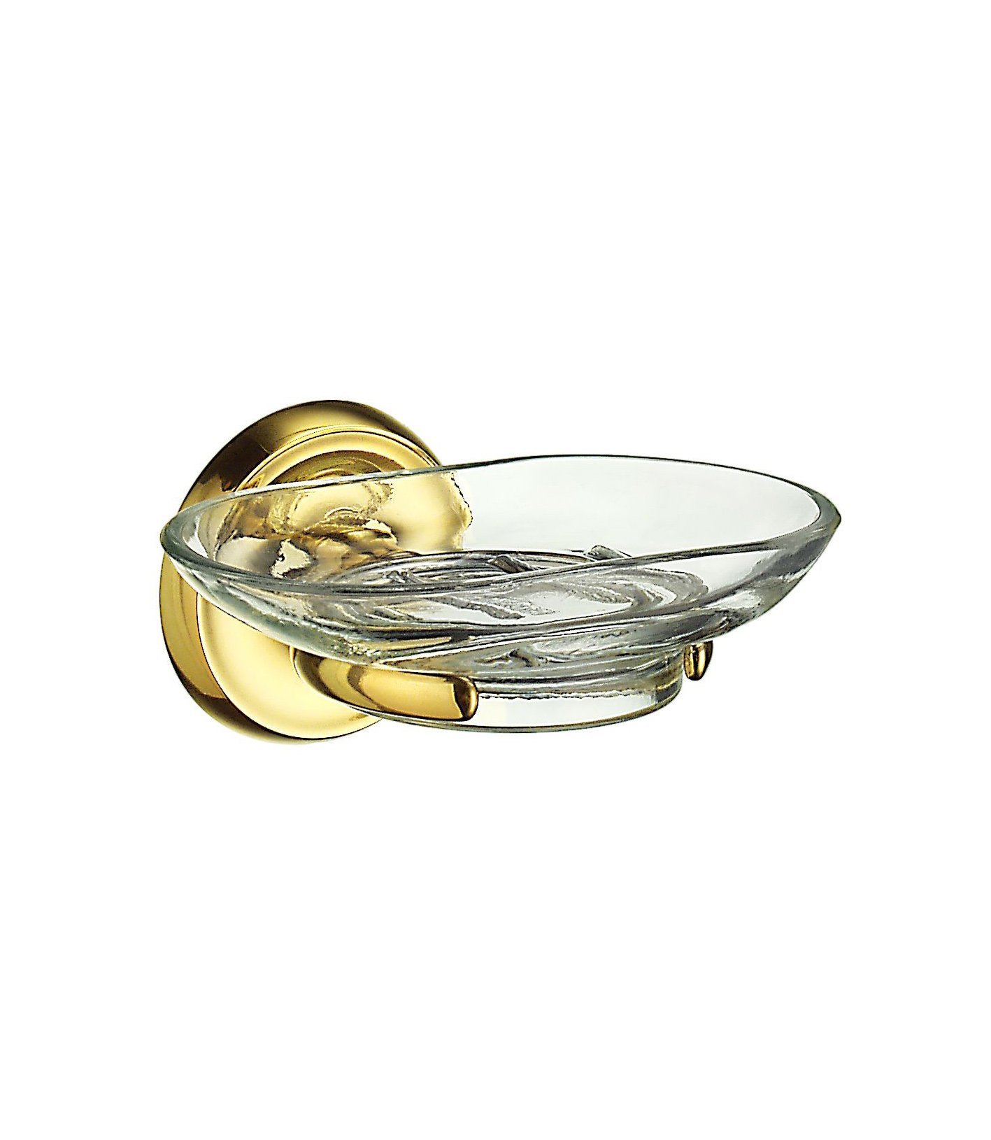 Smedbo Villa Holder with Glass Soap Dish, Polished Brass, 7.2 x 11.3 x 19.2 cm