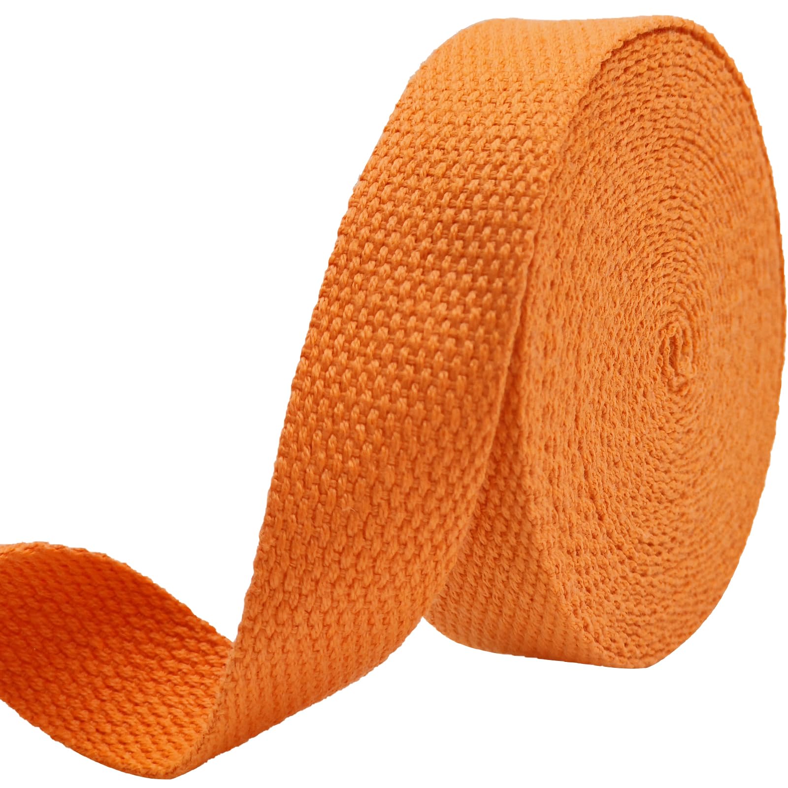 Photo 1 of 1 inch Cotton Webbing Braid Handles Bag Strap 15ft High Density Webbing Plain Weave Straps for Cloth Tote Bag, Pet Collars, DIY Projects, Crafts, Outdoor Accessories (Orange 544)